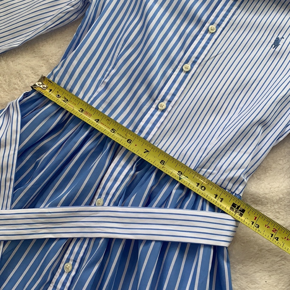 Polo Ralph Lauren Blue & White Striped Shirt Dress 14 EUC - Picture 14 of 16